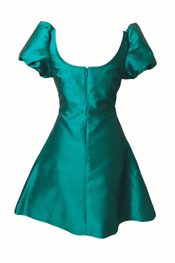 The Cleo Mini Dress in Emerald Green