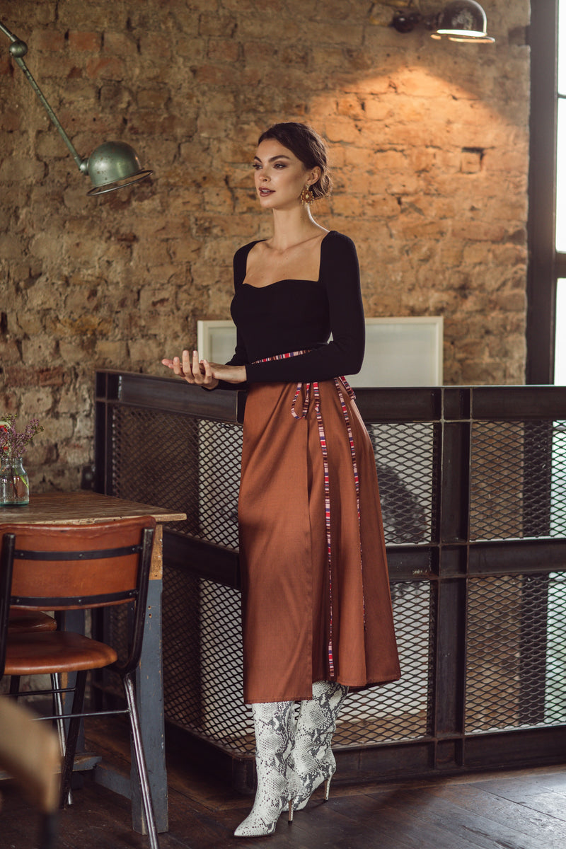 Leather Tab A-Line Skirt - Ready to Wear