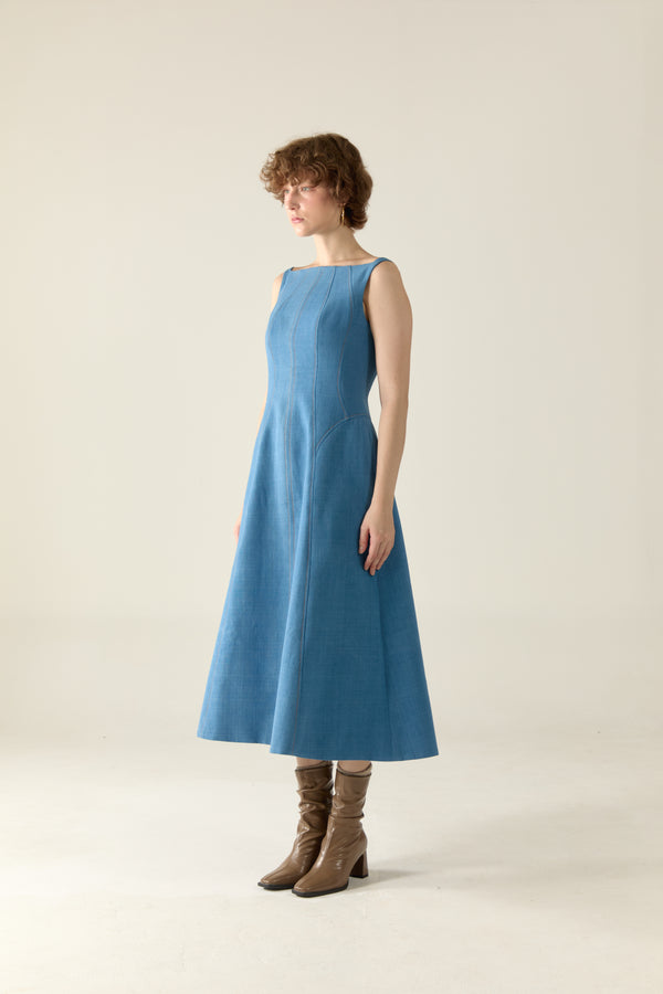 The Amilie Dress in Indigo