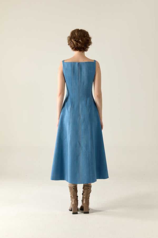 The Amilie Dress in Indigo