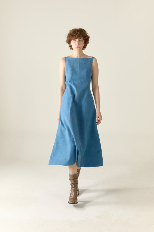 The Amilie Dress in Indigo