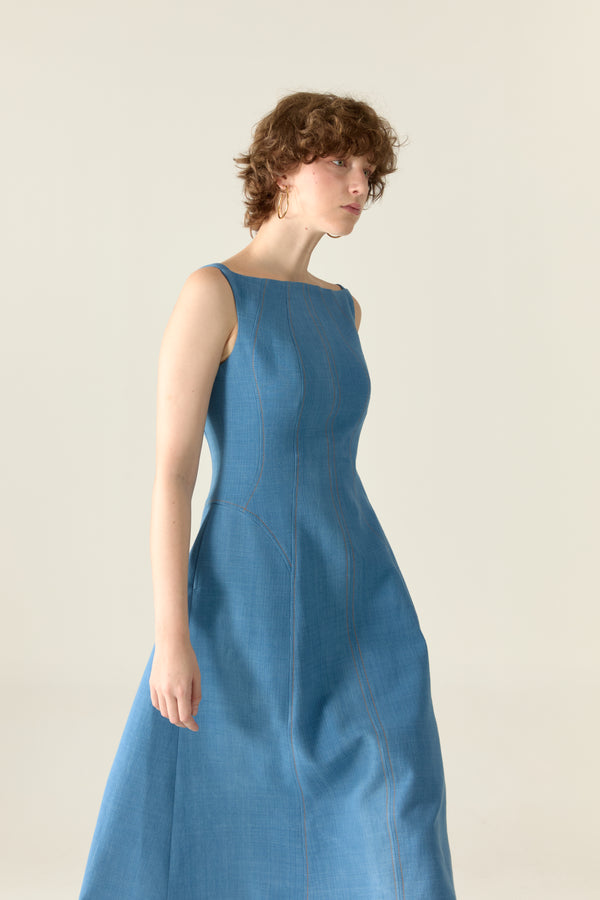 The Amilie Dress in Indigo