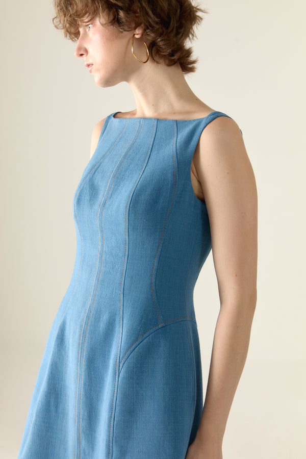 The Amilie Dress in Indigo