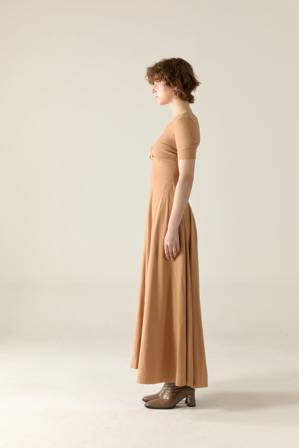 Kendall Maxi Dress in natural cotton - Mocha