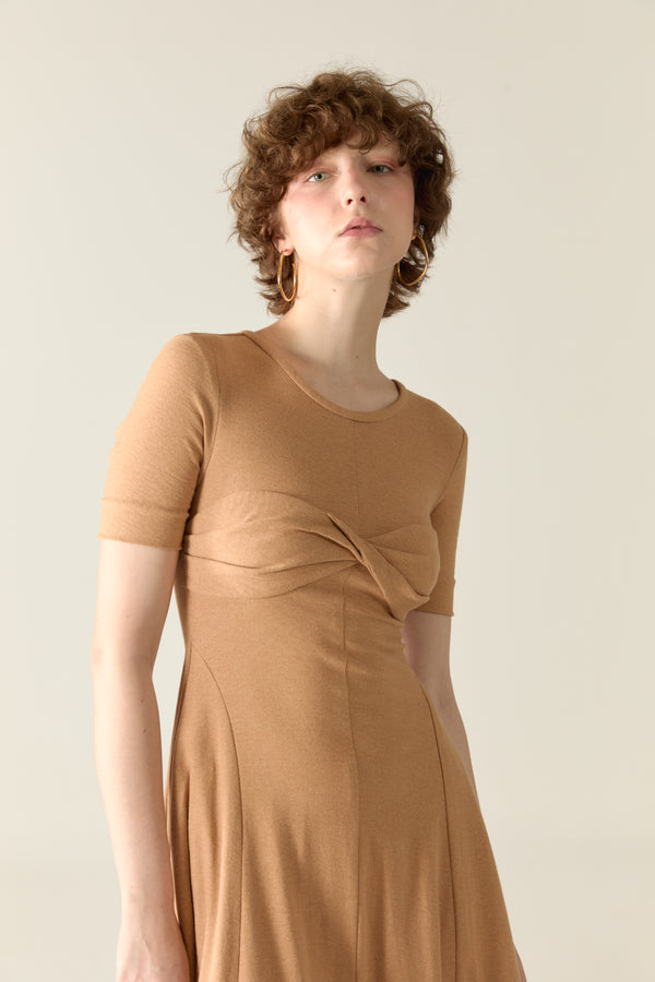 Kendall Maxi Dress in natural cotton - Mocha