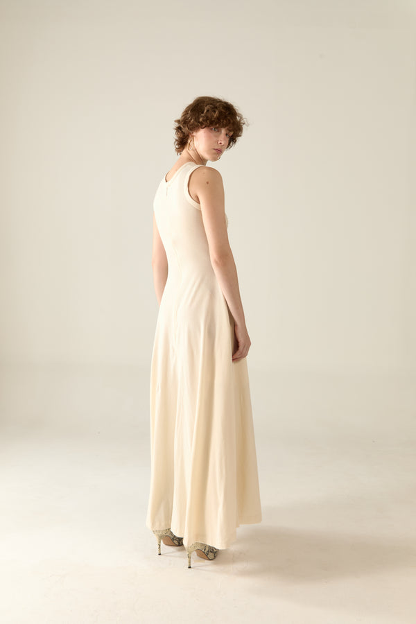 Tegan Maxi Dress in natural cotton - Milk