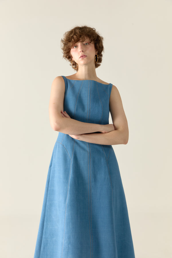 The Amilie Dress in Indigo