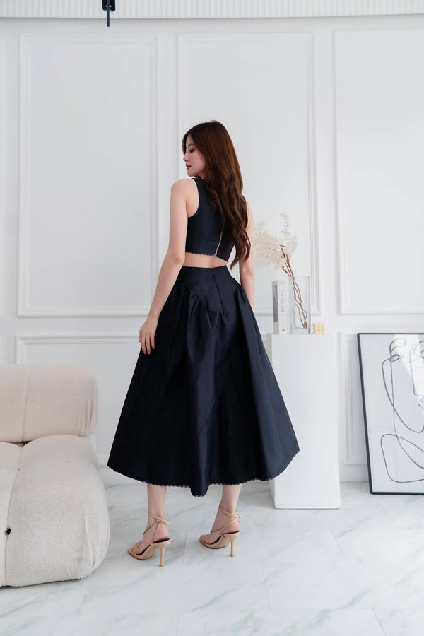 The Olivia Skirt in Black Silk