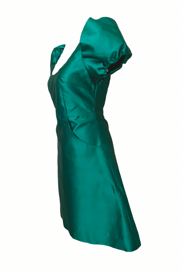 The Cleo Mini Dress in Emerald Green