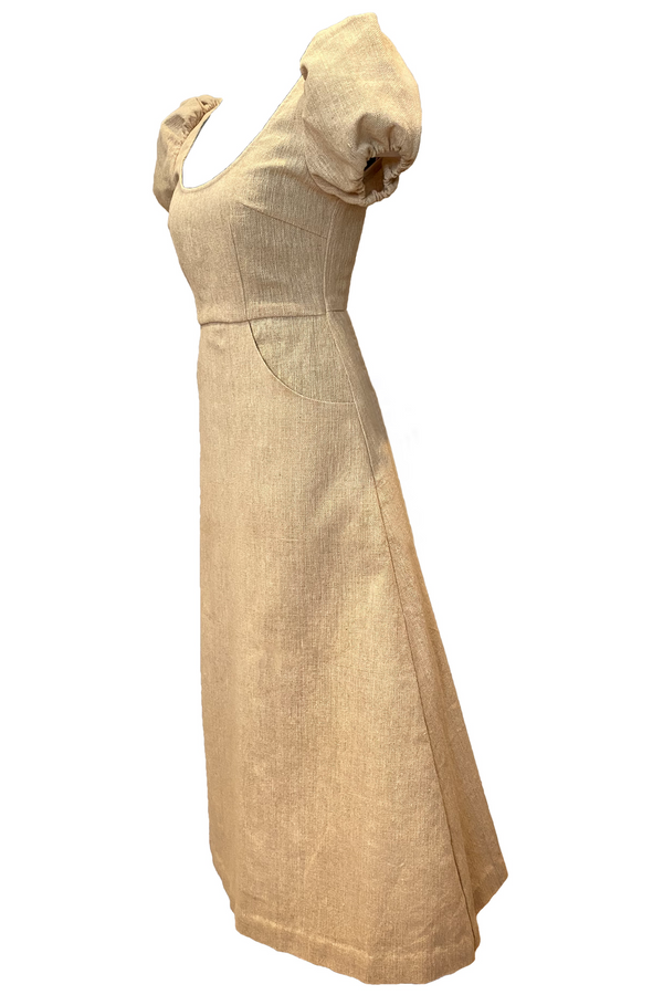 The Praya Midi Dress in natural cotton - Sand