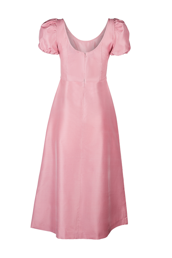 Back in Stock! The Praya Midi Dress in Mulberry Silk - Pink